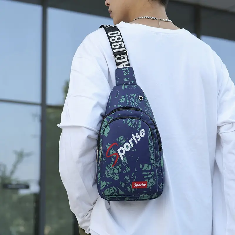 Men Floral Korean Style Chest Bag Shoulder Messenger - Image 7