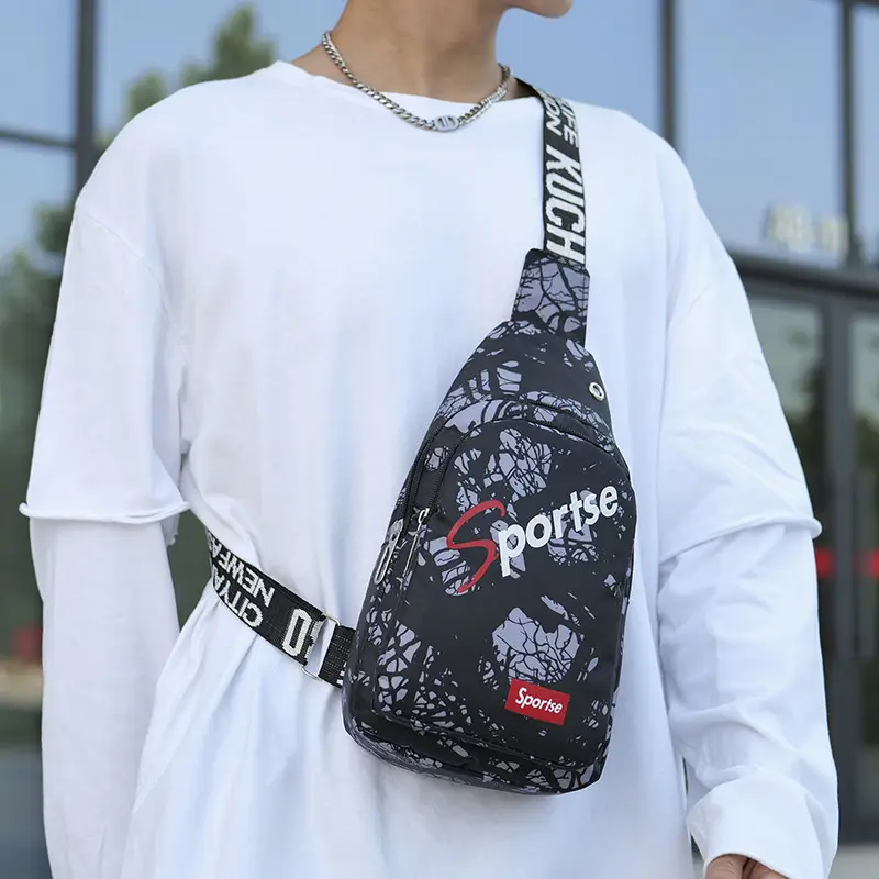 Men Floral Korean Style Chest Bag Shoulder Messenger - Image 8