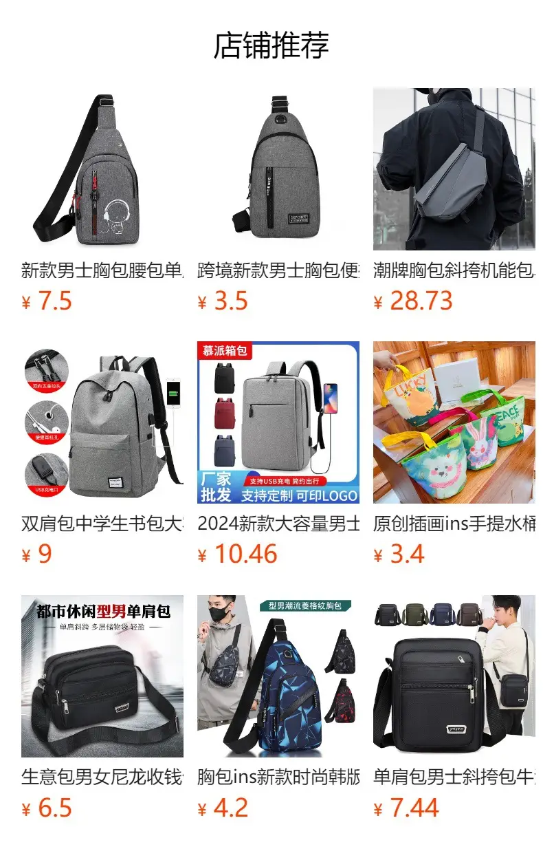Men Floral Korean Style Chest Bag Shoulder Messenger — feature 1