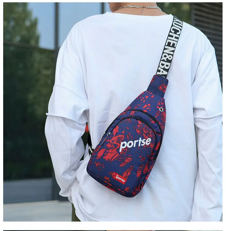 Men Floral Korean Style Chest Bag Shoulder Messenger — feature 12