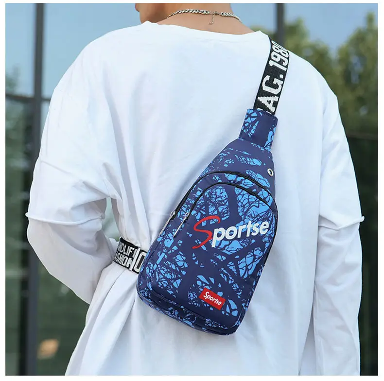 Men Floral Korean Style Chest Bag Shoulder Messenger — feature 14