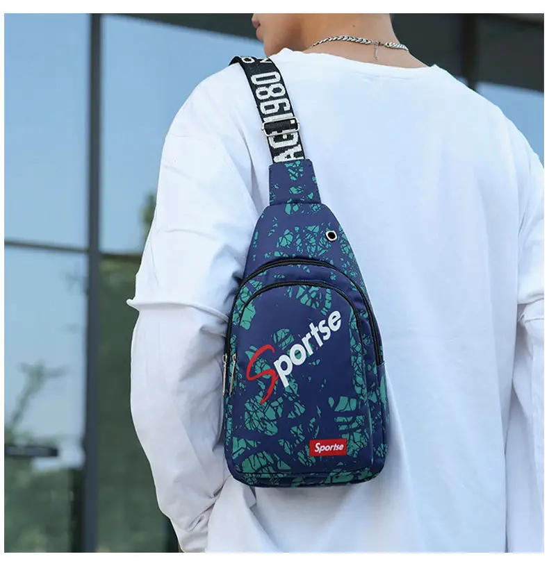 Men Floral Korean Style Chest Bag Shoulder Messenger — feature 15