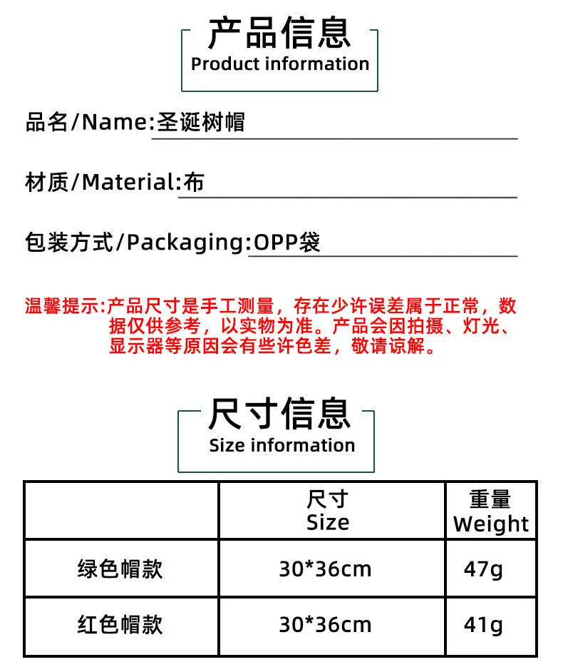Cangyan Red Green Christmas Tree Hats 2023 — feature 3