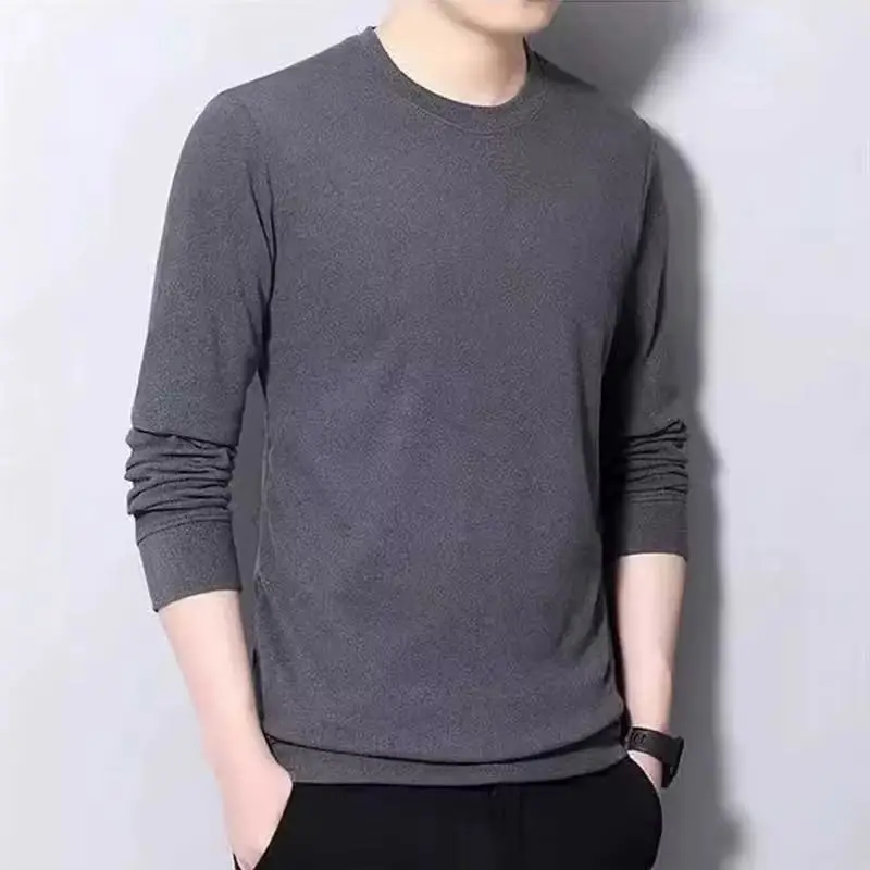 Men's Grey Fleece Lined T-Shirt Plus Size — feature 17
