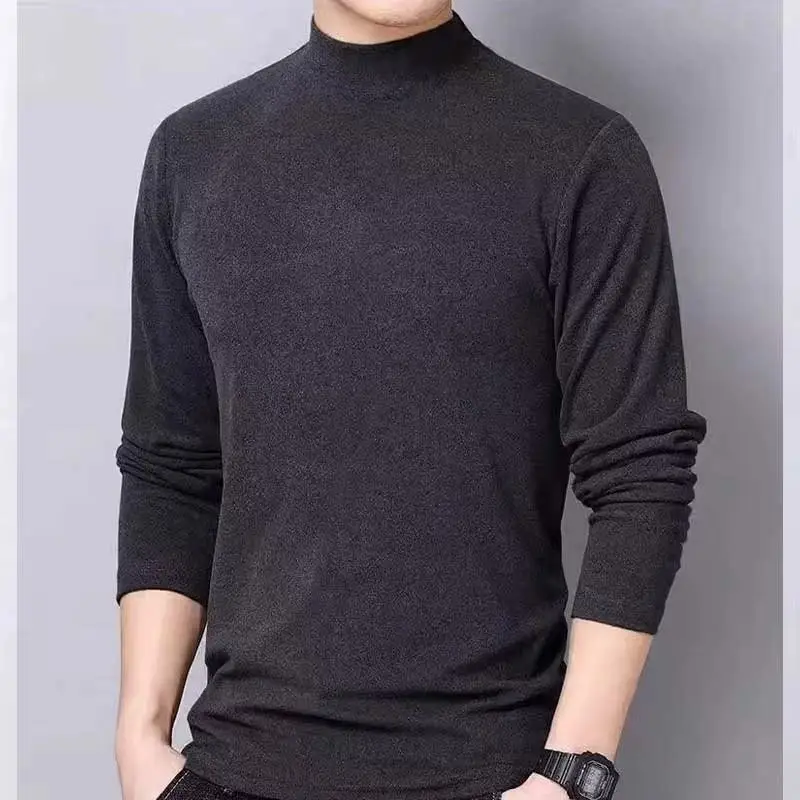 Men's Grey Fleece Lined T-Shirt Plus Size — feature 18