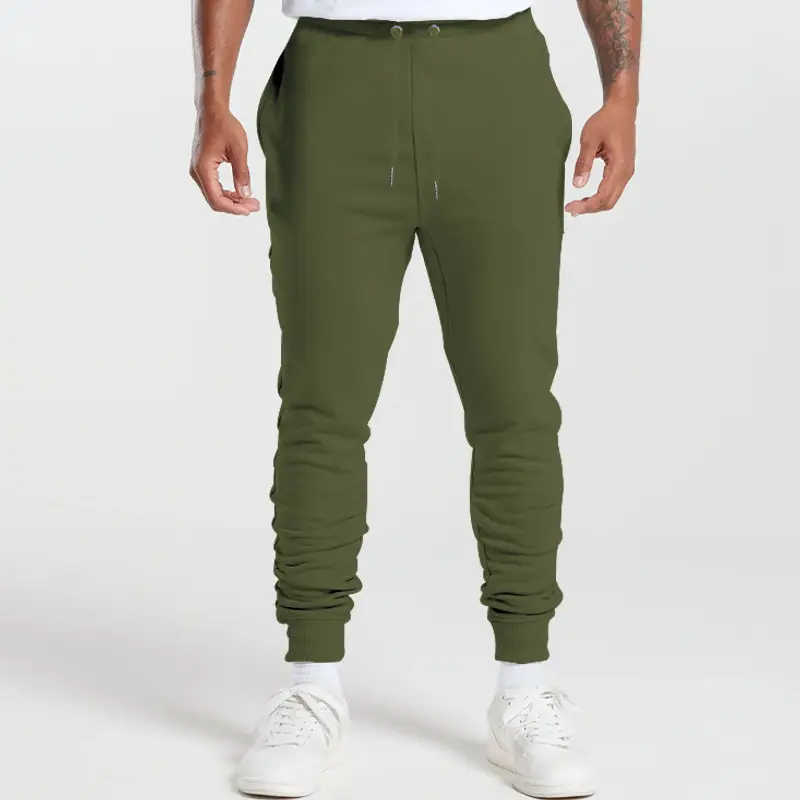 Men's Olive Green Slim Fit Jogger Pants - Image 4