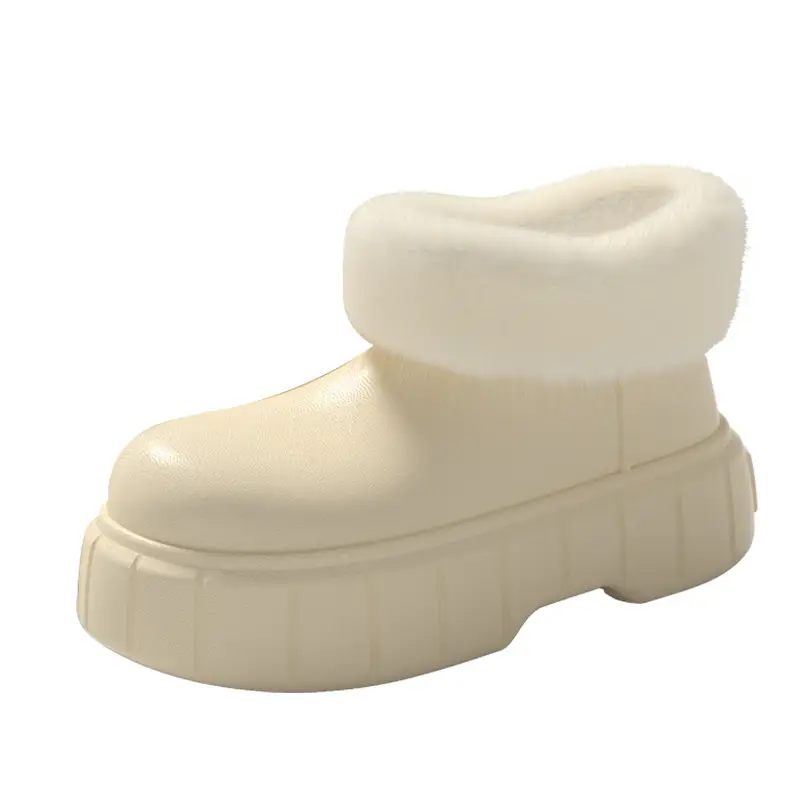 High-top waterproof bag with cotton-padded shoes women's winter indoor home fleece-lined warm shit-like EVA outdoor thick-soled cotton slippers - Image 8