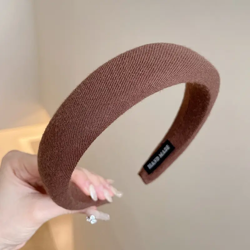 Brown Velvet Skull Top Headband for Women