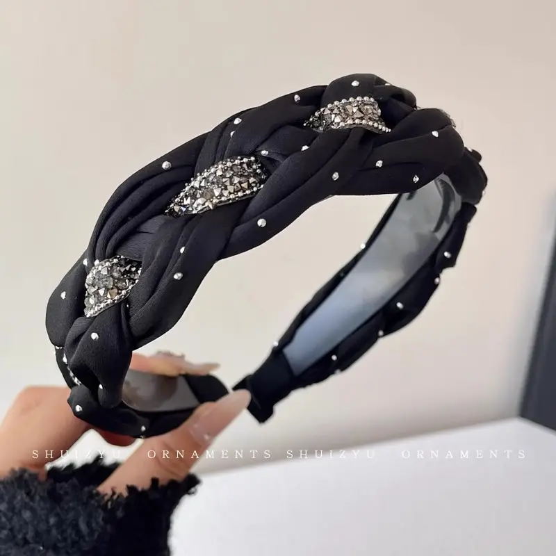 Brown Velvet Skull Top Headband for Women
