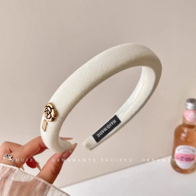 Brown Velvet Skull Top Headband for Women