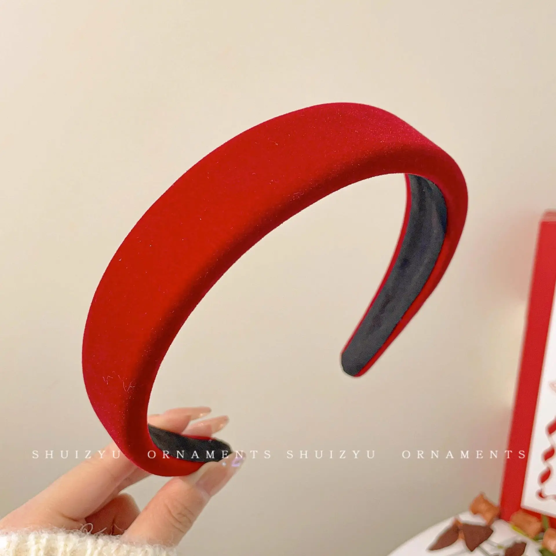 Brown Velvet Skull Top Headband for Women