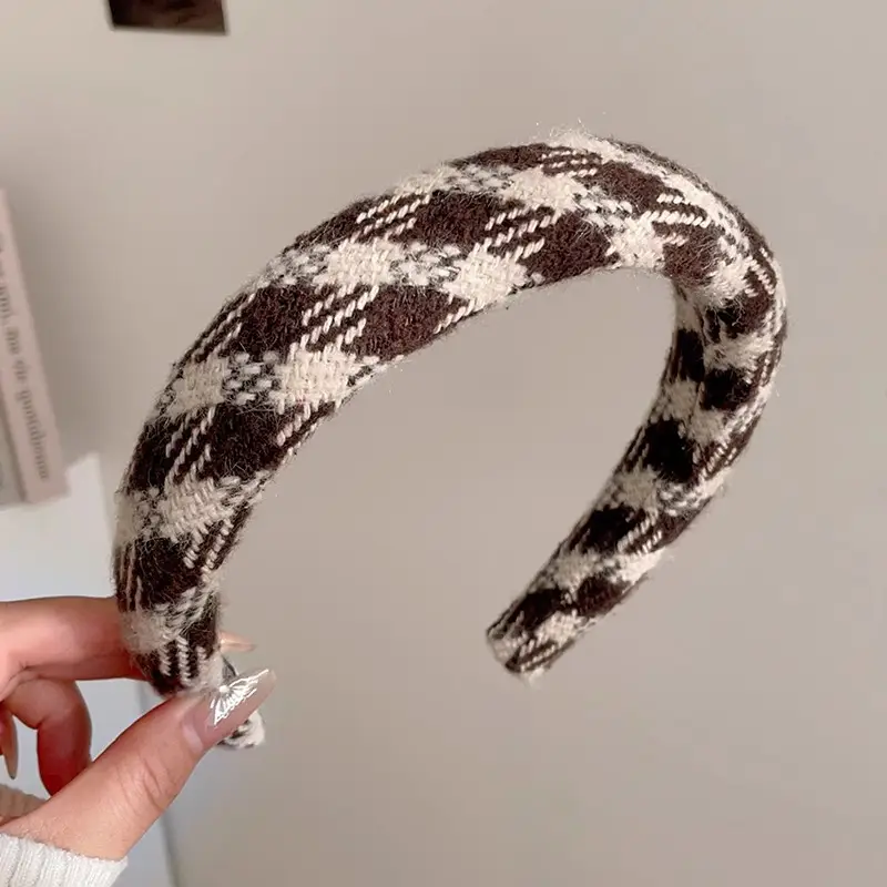 Brown Velvet Skull Top Headband for Women