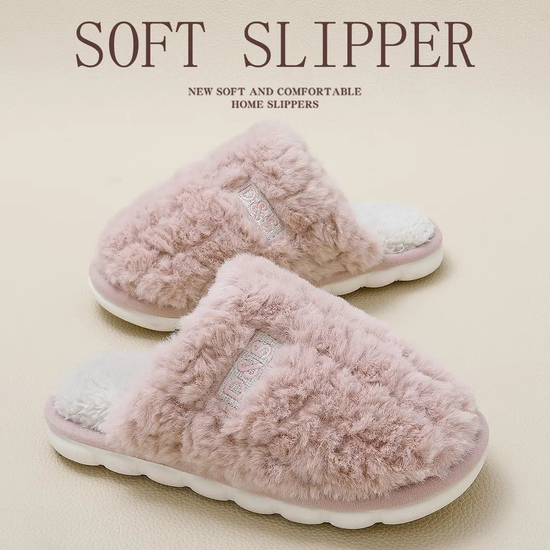 Home Plush Slippers for Women Winter Indoor Warm Plush Slippers for Men Indoor Home Plush Cotton Slippers for Men Wholesale - Image 9