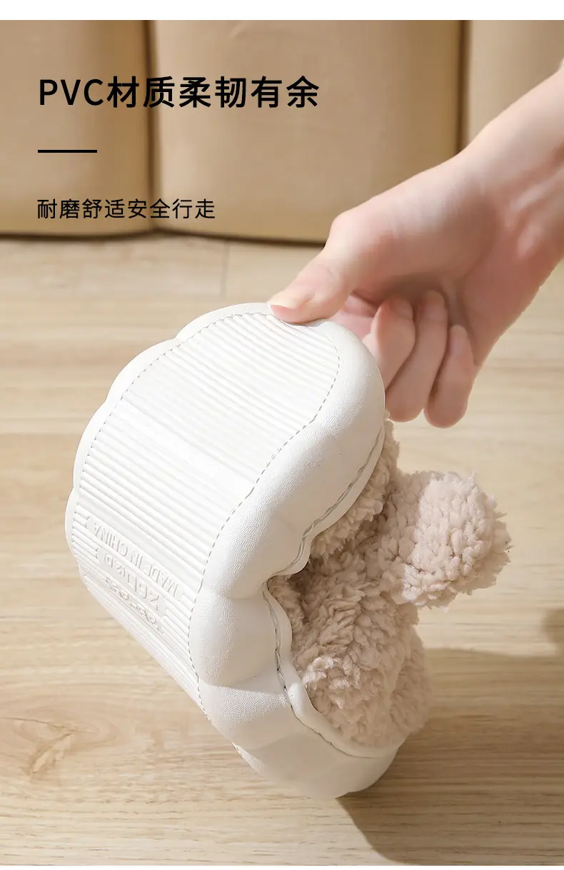 2023 Winter New Cute Cartoon Bear Cotton Slippers Home Wholesale Women's Thick Soled Indoor Home Stuffed Slippers — feature 11