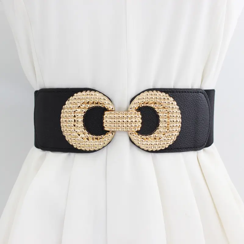 Elastic Belt with 8-Shaped Buckle Brown - Image 5