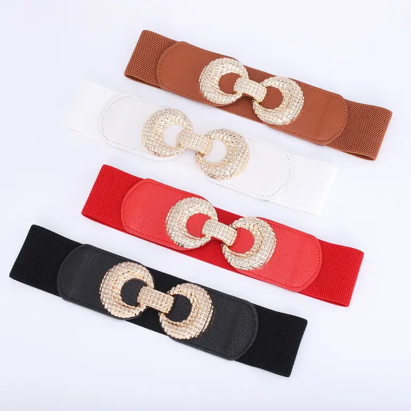 Elastic Belt with 8-Shaped Buckle Brown - Image 6