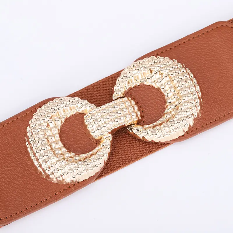 Elastic Belt with 8-Shaped Buckle Brown - Image 7