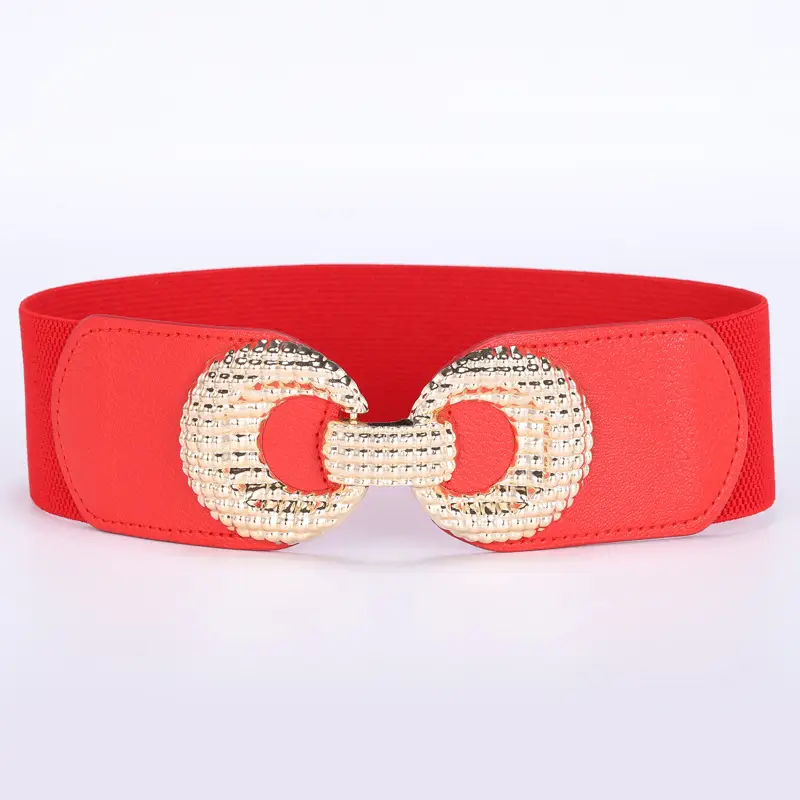 Elastic Belt with 8-Shaped Buckle Brown - Image 3