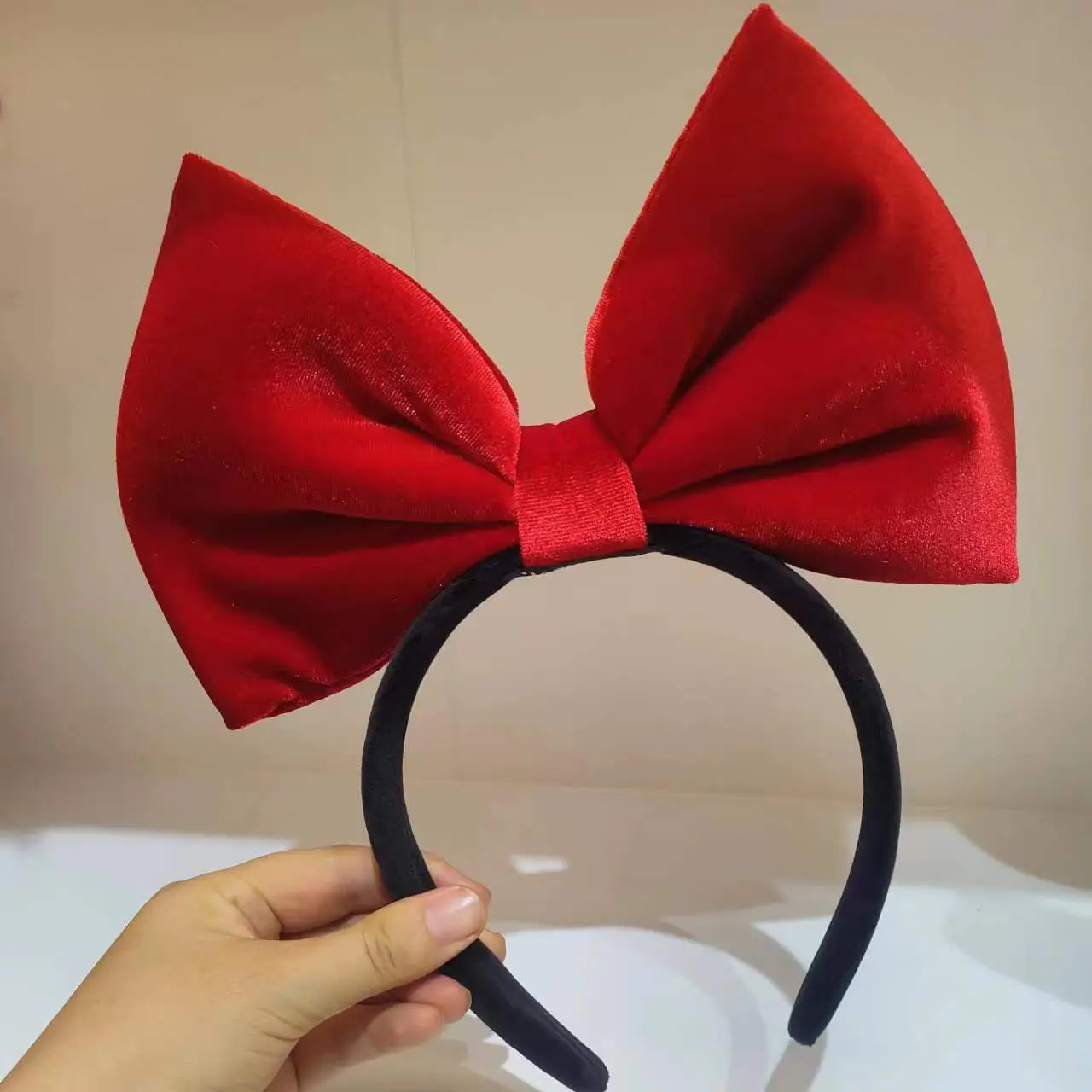 Red Velvet Bow Princess Headband for Girls