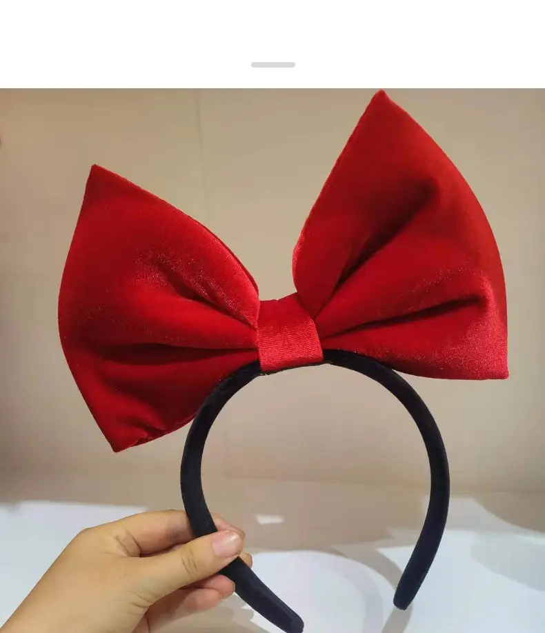 Red Velvet Bow Princess Headband for Girls — feature 2