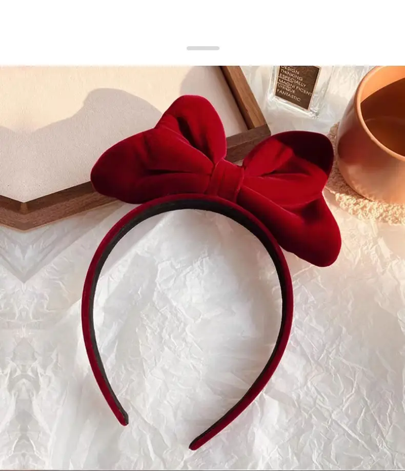 Red Velvet Bow Princess Headband for Girls — feature 4