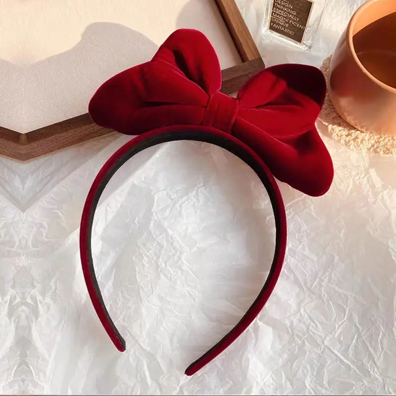 Red Velvet Bow Princess Headband for Girls
