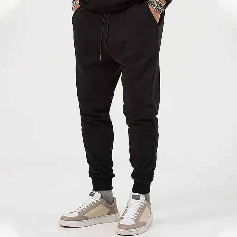 Men's Black Jogger Pants with Drawstring Waist - Image 11