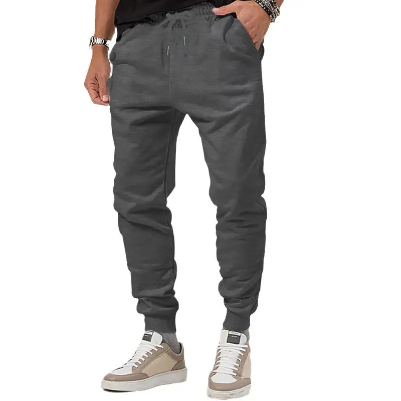 Men's Black Jogger Pants with Drawstring Waist - Image 13