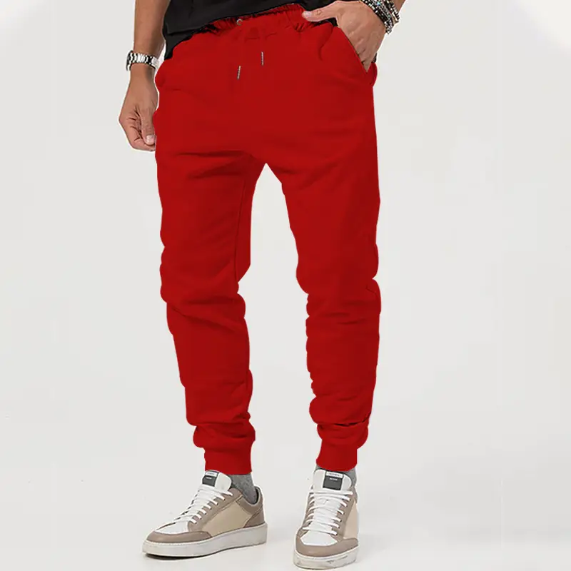 Men's Black Jogger Pants with Drawstring Waist - Image 3