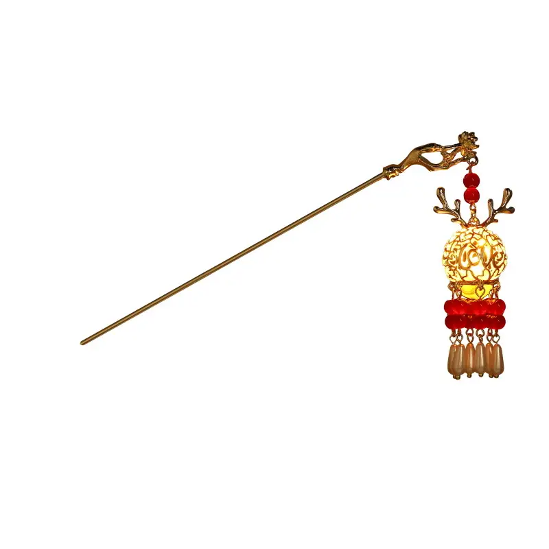 Luminous Jade Rabbit Palace Hairpin for Women - Image 11