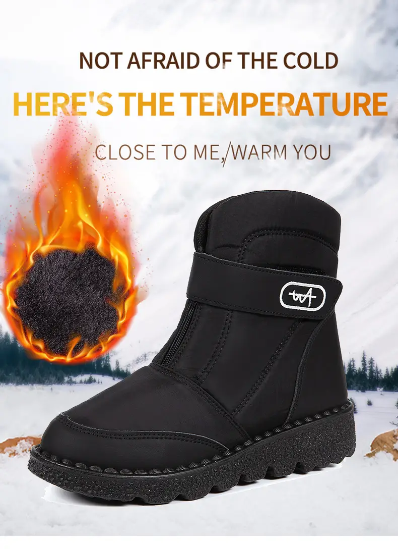 Foreign trade New plus size snow boots Women's fleece-lined warm cotton shoes waterproof non-slip women's boots — feature 1