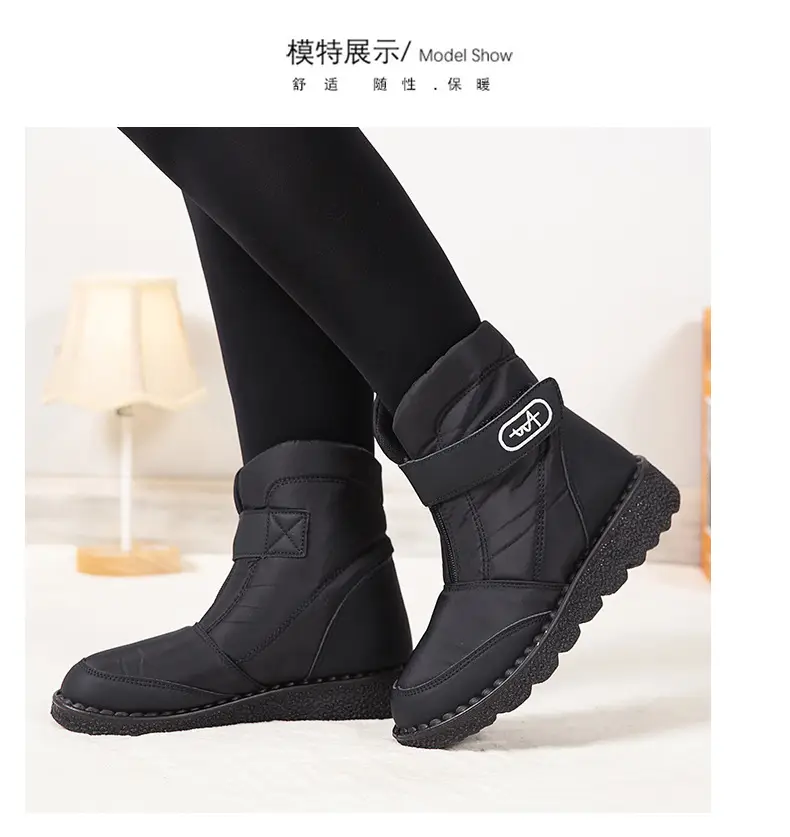 Foreign trade New plus size snow boots Women's fleece-lined warm cotton shoes waterproof non-slip women's boots — feature 15