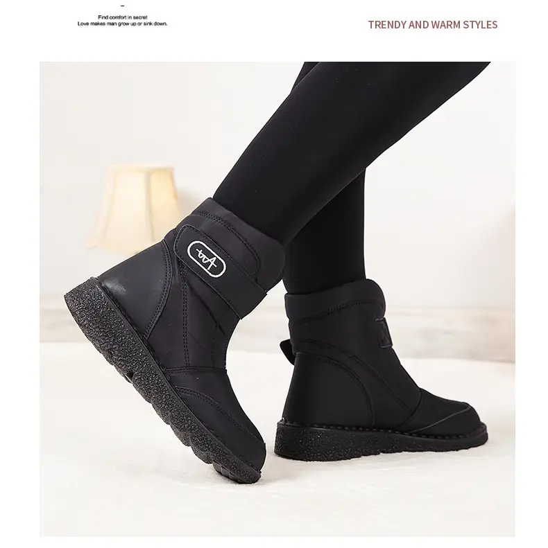 Foreign trade New plus size snow boots Women's fleece-lined warm cotton shoes waterproof non-slip women's boots — feature 17