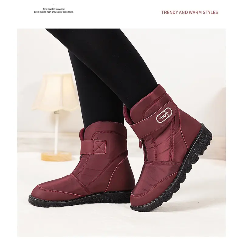 Foreign trade New plus size snow boots Women's fleece-lined warm cotton shoes waterproof non-slip women's boots — feature 21