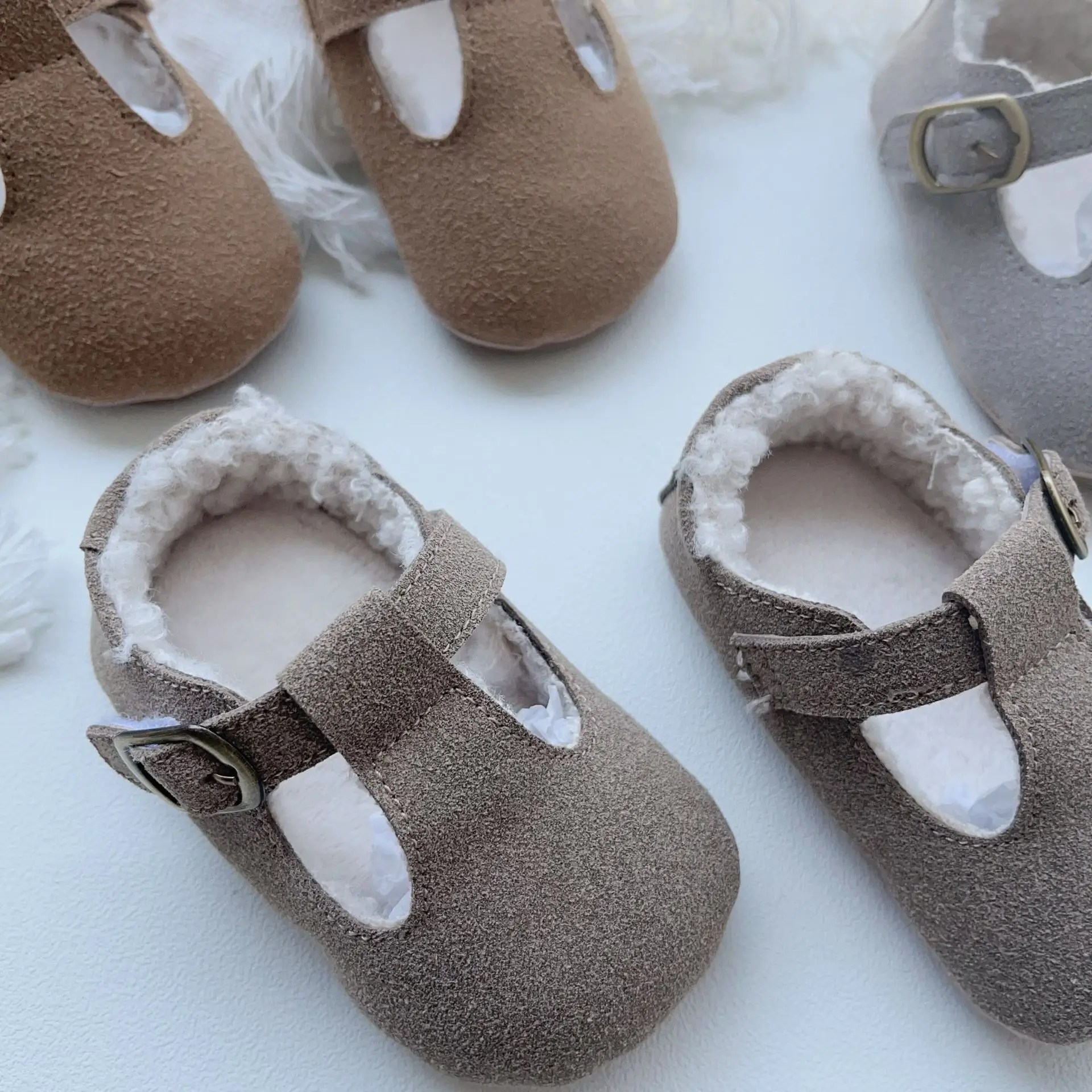Winter Fleece Lined Baby Walking Shoes Grey Non-Slip — feature 25