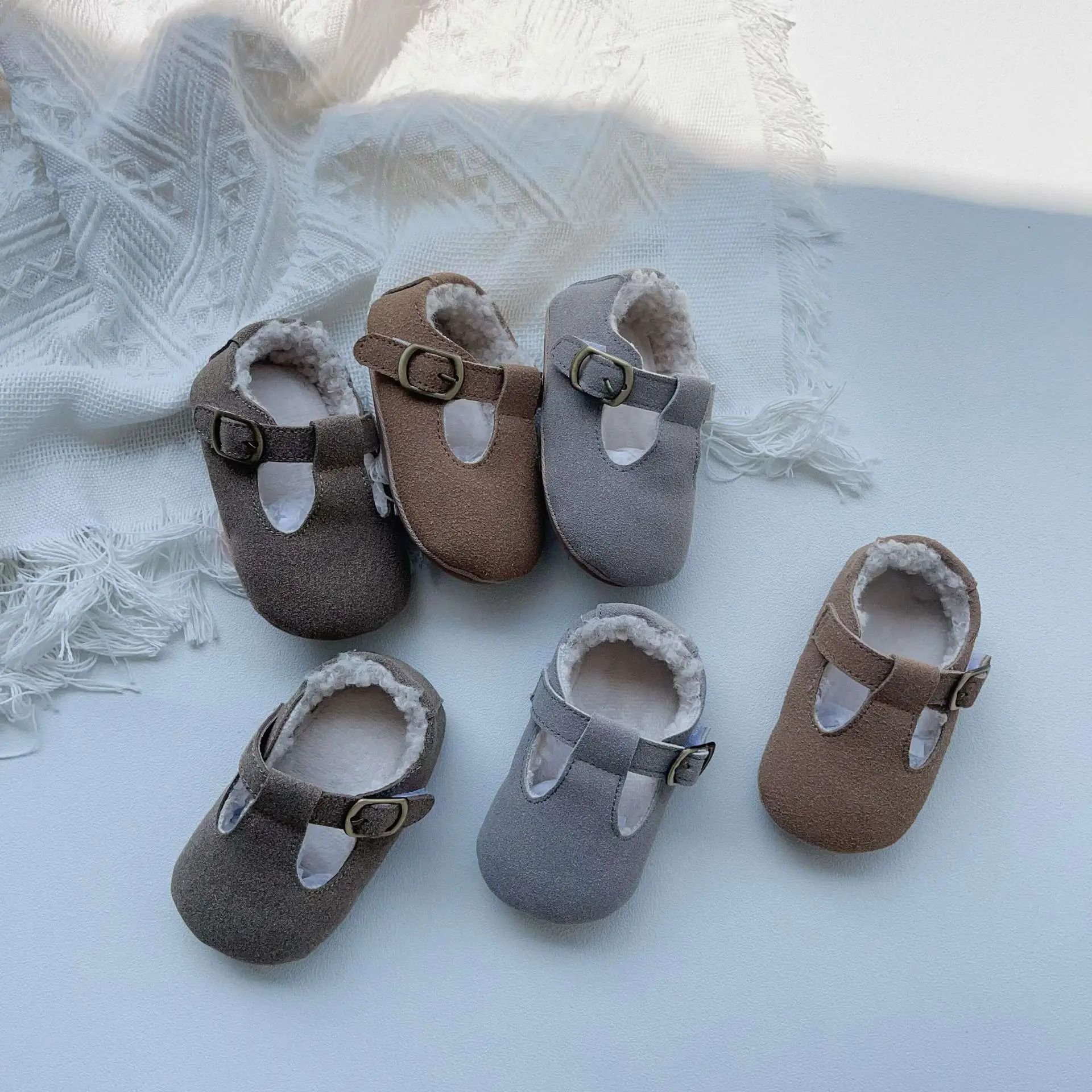 Winter Fleece Lined Baby Walking Shoes Grey Non-Slip — feature 30