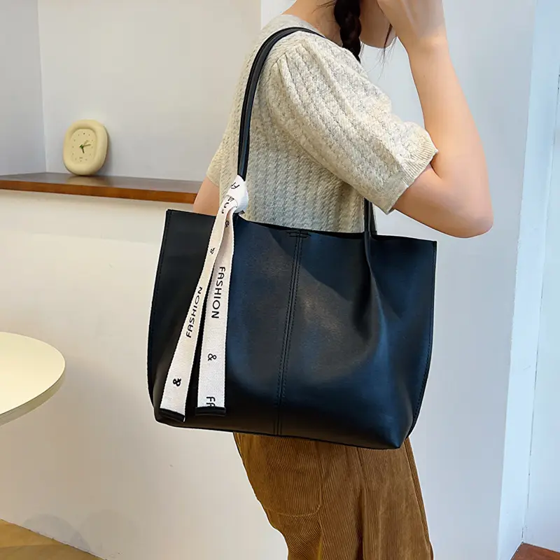 Retro Brown Women's Tote Bag 2023 Winter New Fashion - Image 6
