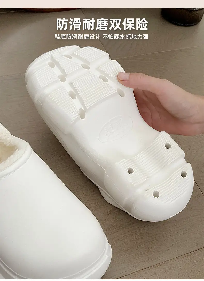Women's Black Waterproof Cotton Slippers Winter Indoor — feature 6