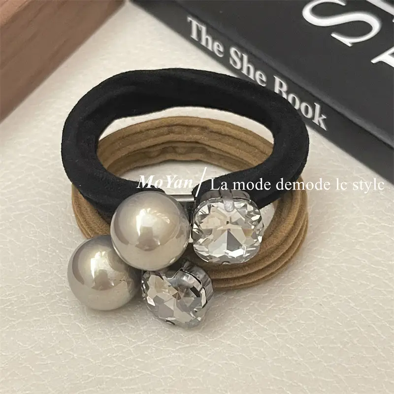 Korean Style Rhinestone Hair Band with High Elastic Strap — feature 10