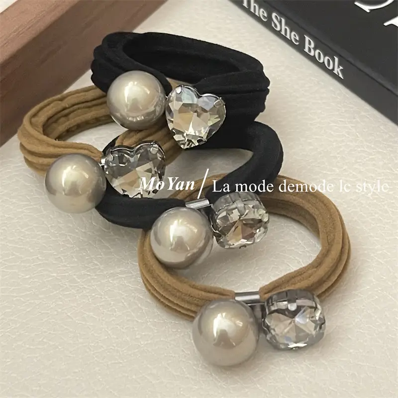 Korean Style Rhinestone Hair Band with High Elastic Strap — feature 26