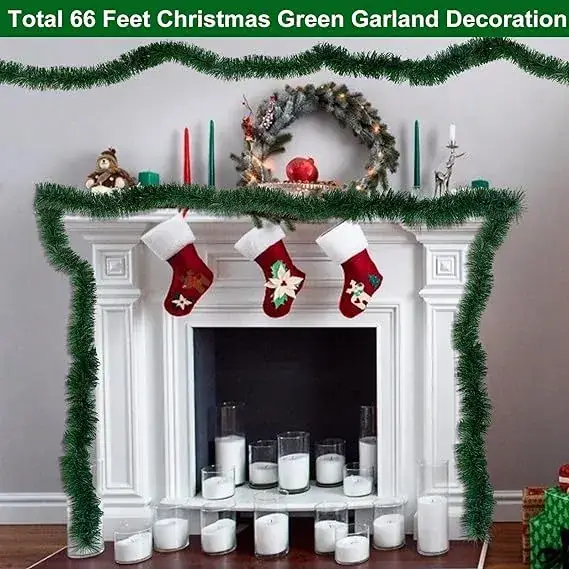 Faux Christmas Grass Strip 50 Ft Green Rattan Wedding Party Decoration - Image 17