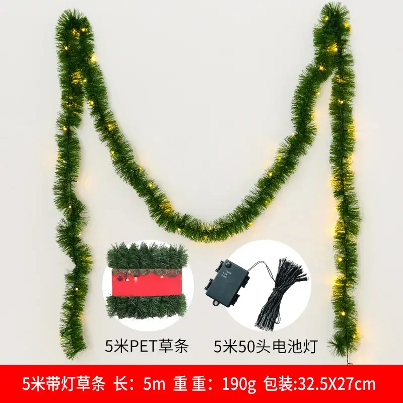 Faux Christmas Grass Strip 50 Ft Green Rattan Wedding Party Decoration - Image 14