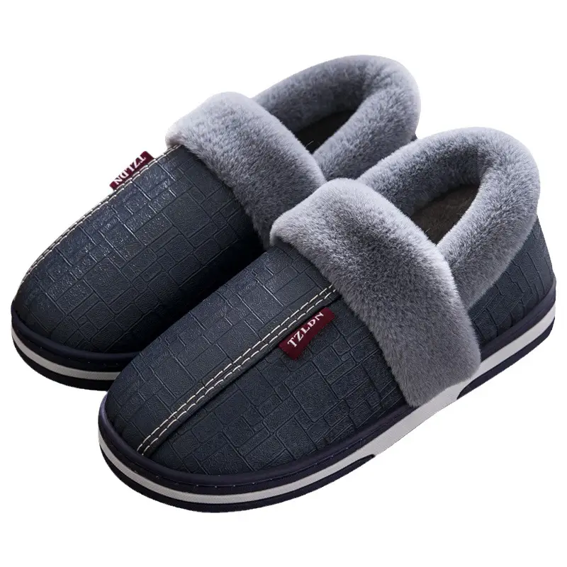 Waterproof cotton slippers for the elderly men's bag heel indoor home non-slip warm household wool cotton shoes winter plus size women - Image 13