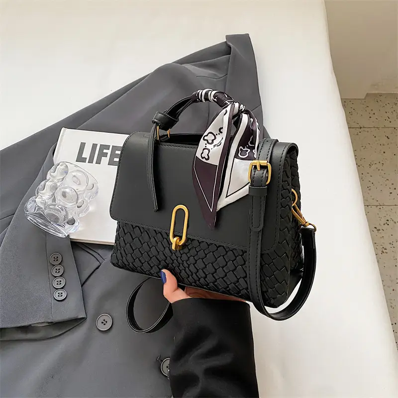 Women's Brown & White Checkered Shoulder Bag 2023 New Arrival - Image 3