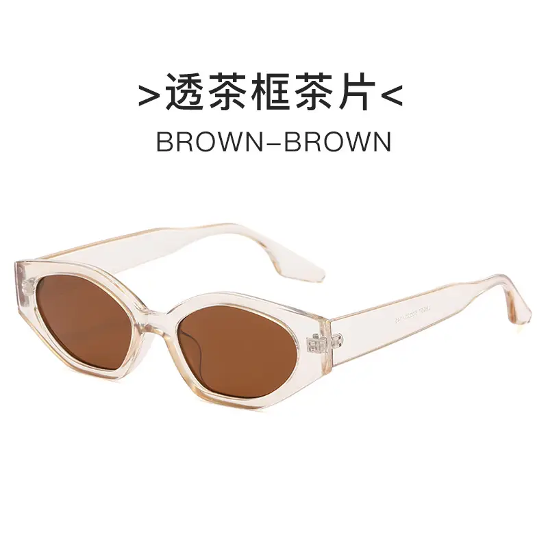 Brown Brown Cat Eye Sunglasses European American - Image 6