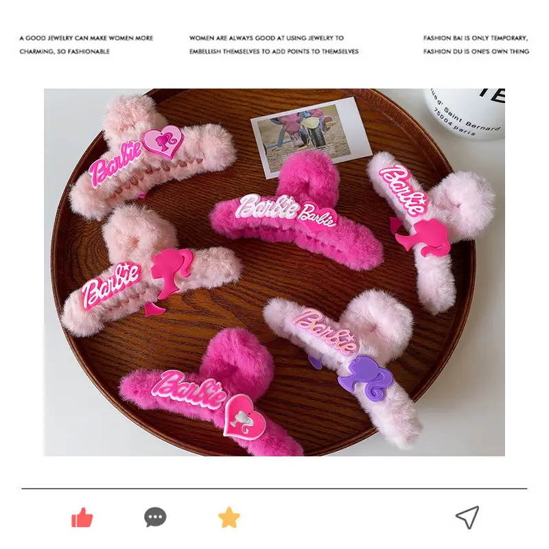 Barbie Pink Hairpin with Shark Clip for Girls — feature 26