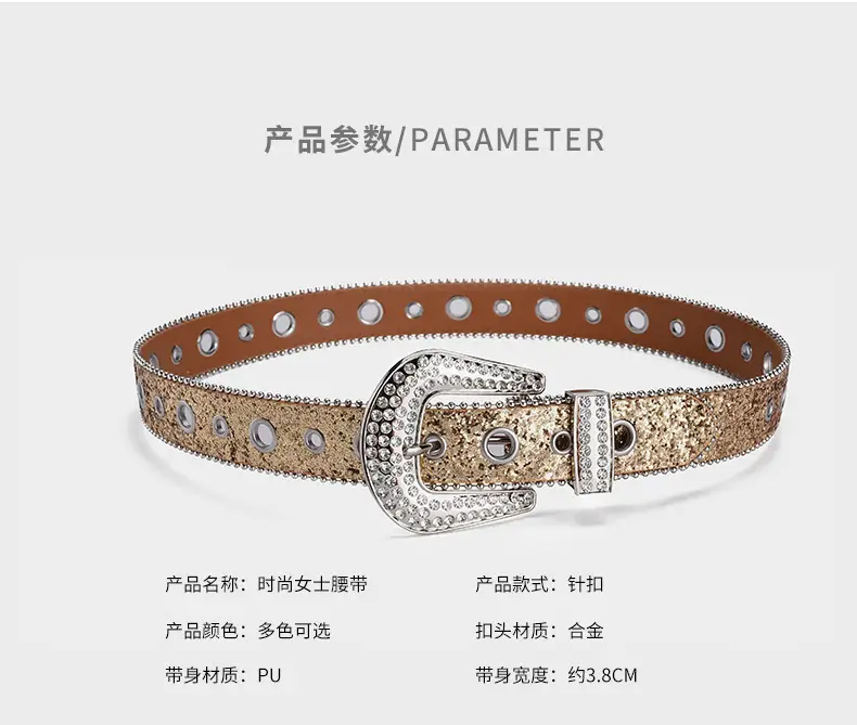 Cross-border Rhinestone Buckle Belts for Women β feature 4