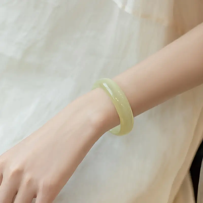 Young Light Green Jade Bracelet for Women