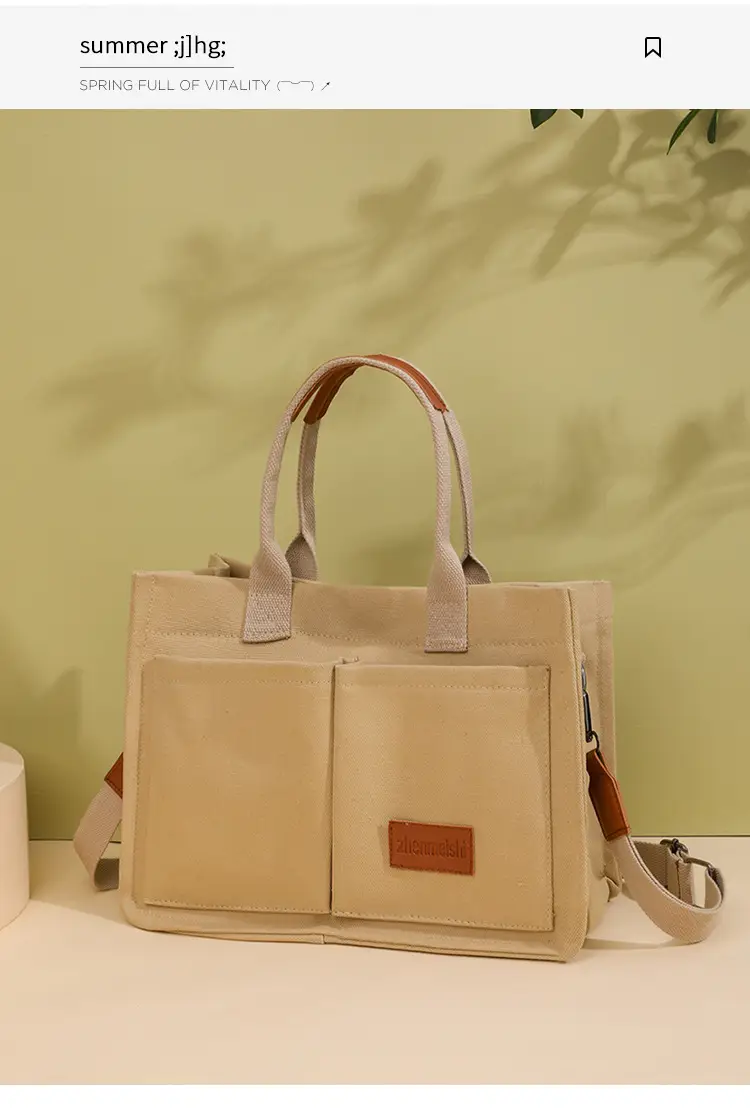 Women's Beige Crossbody Bag Multi Pocket Large — feature 18