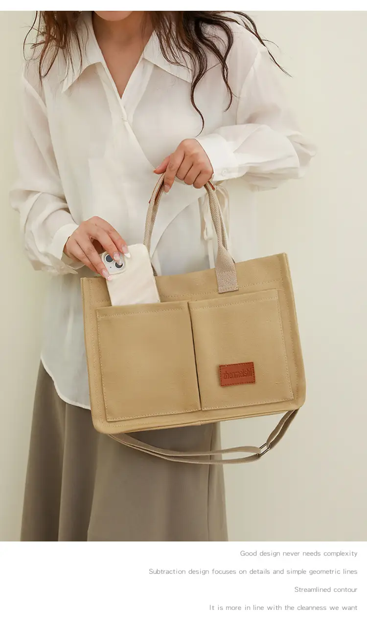 Women's Beige Crossbody Bag Multi Pocket Large — feature 24